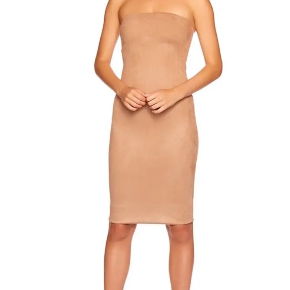 Susana Monaco Faux Suede Tube Dress in Sand Size XSmall